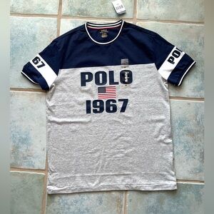 Polo by Ralph Lauren Navy & Gray 'Polo 1967' Graphic Tee size M